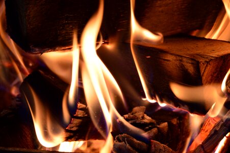 Fireplace burnt firewood