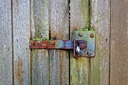 Rusty latch padlock door