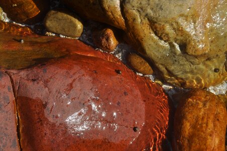 Beach pebbles seawater
