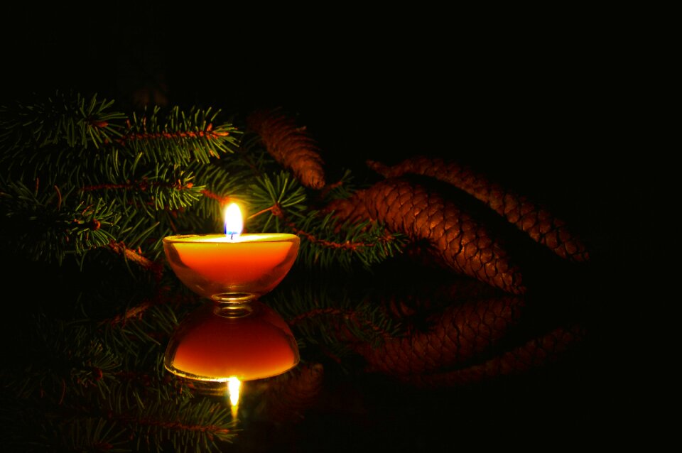 Candlelight burnt black candle