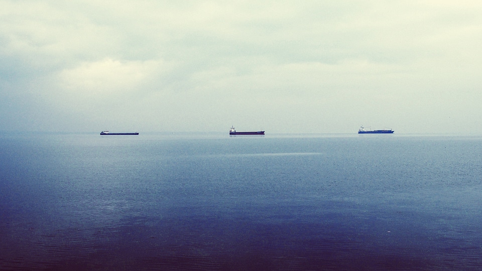 Freight ships ships open water photo