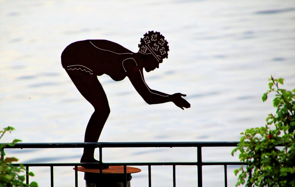Woman silhouette metal