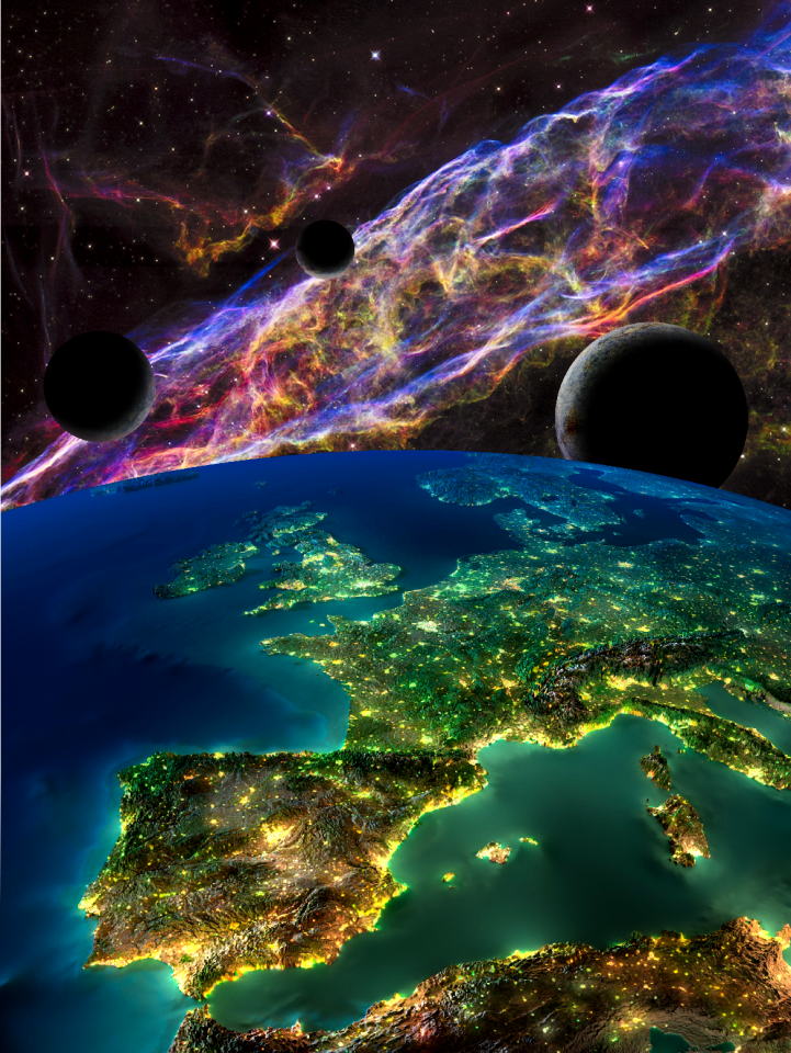 Planet earth moon