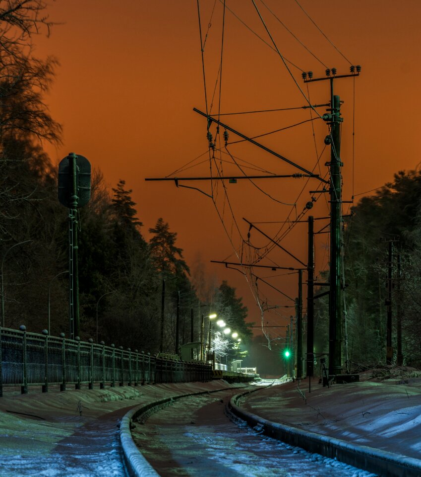 Night snow sky