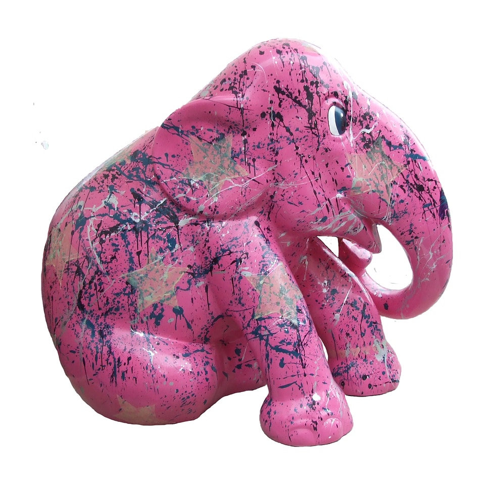 Elephant parade trier pink elephant art