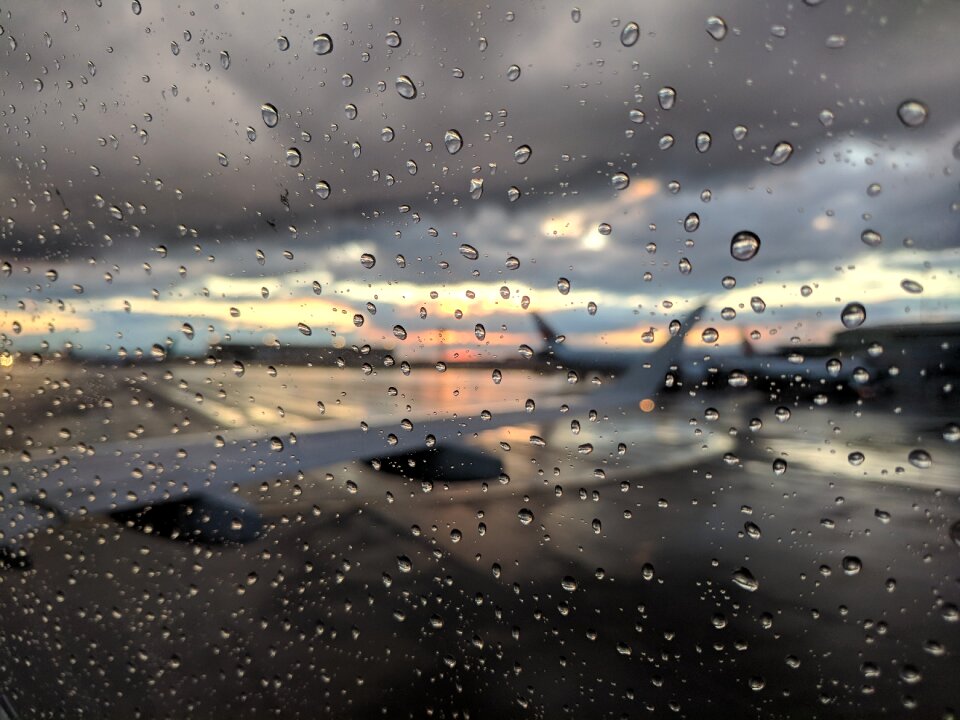 Reflection airplane gray plane