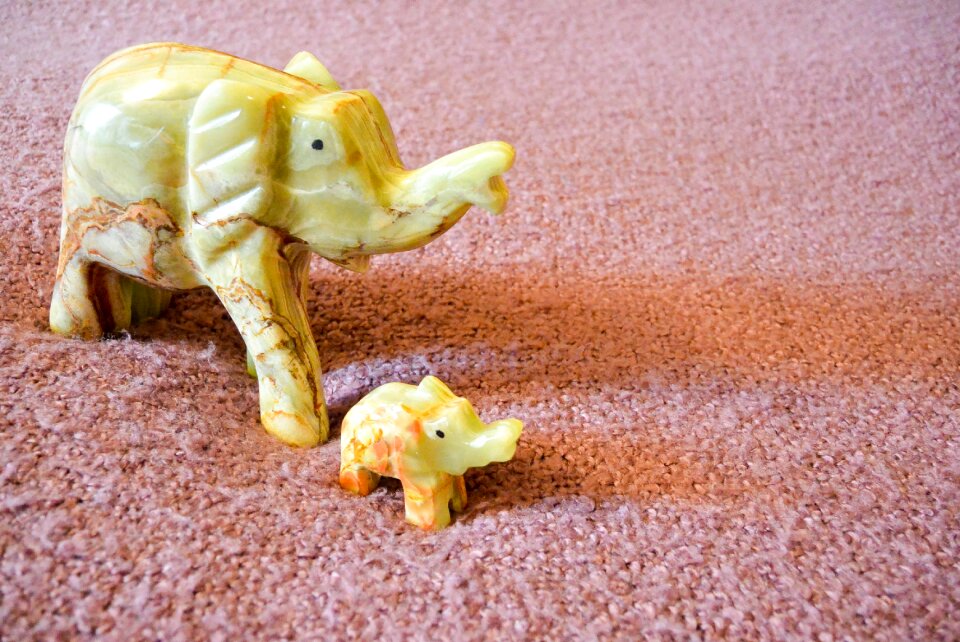 Baby elephant stone handmade