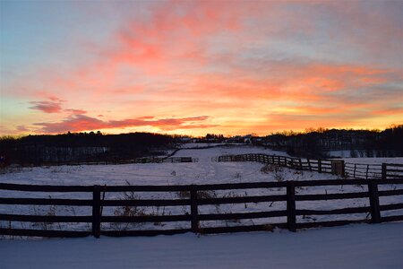 Snow fence farm photo