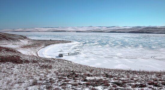 Winter lake frozen photo