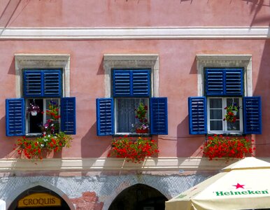 Blue architecture old town