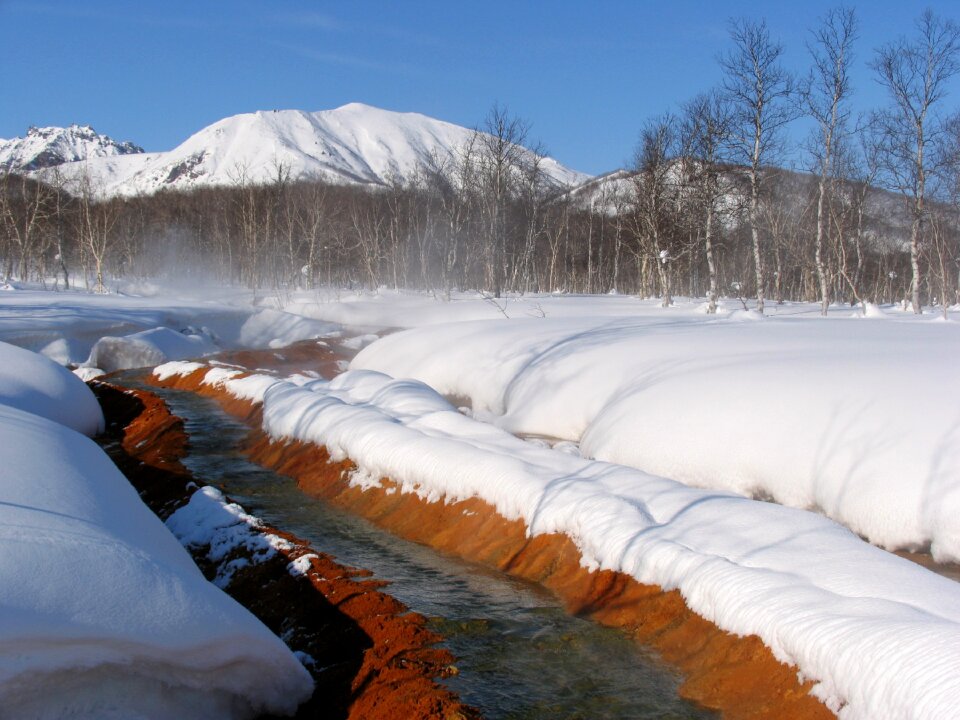 Snowdrifts hot spring pairs