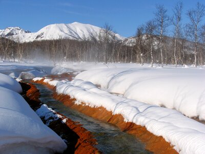 Snowdrifts hot spring pairs