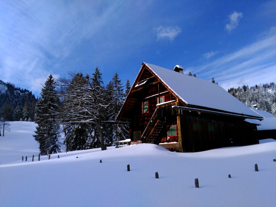 Frozen ski area ice