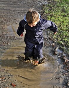 Splash water toddler photo