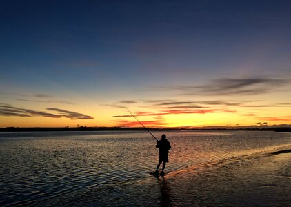 Sunset river beach