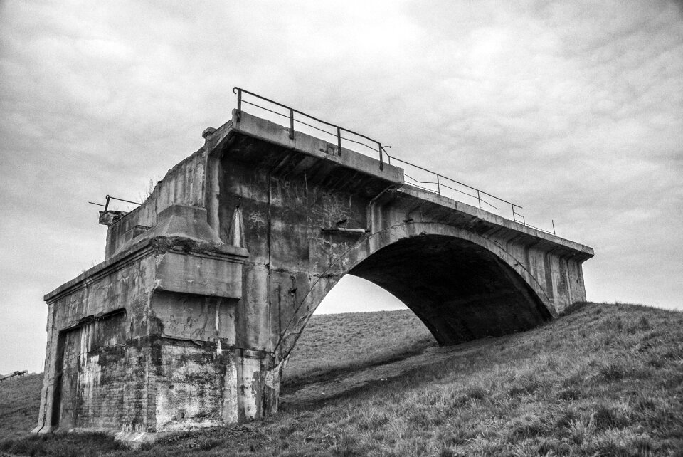 Lapsed industrial monument black and white