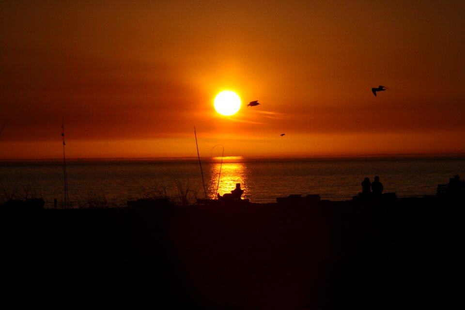 The sun landscape silhouette