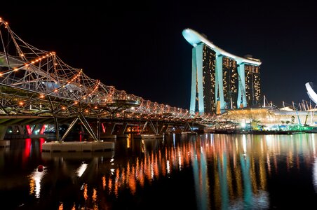 Bridge evening skyline photo