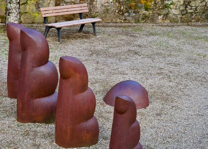 Sculpture park bench artwork