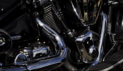 Motorcycle chrome glossy photo