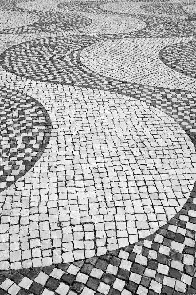 Wave cobblestone portugal