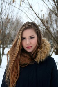 Snow portrait white photo