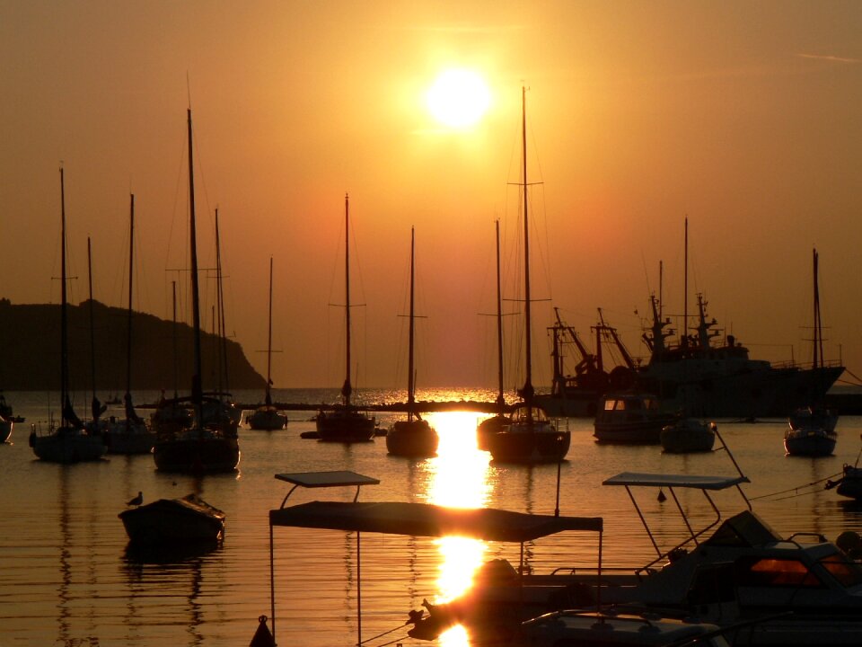 Port sunset waters