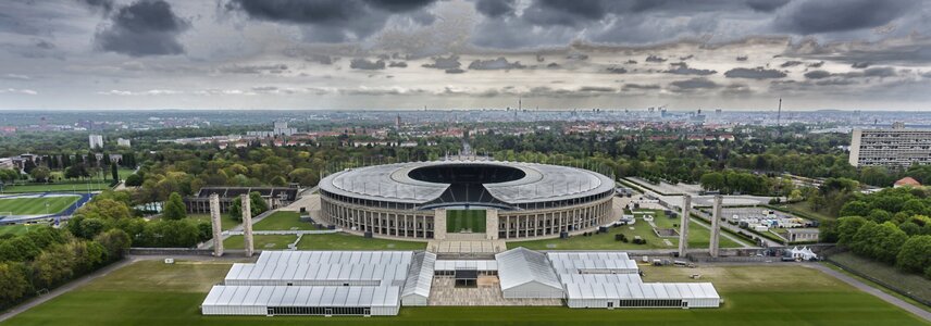 Panoramic image berlin olympic stadium hdr