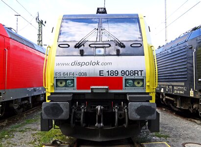 Depot turned off colorful train photo