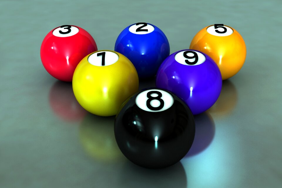 Balls billiards 3d photo