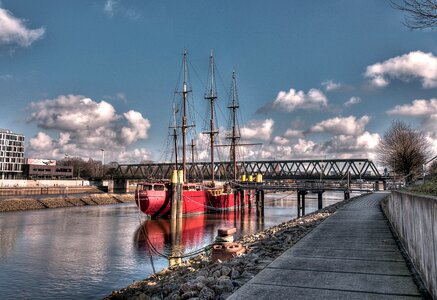 Pier sky on the water photo