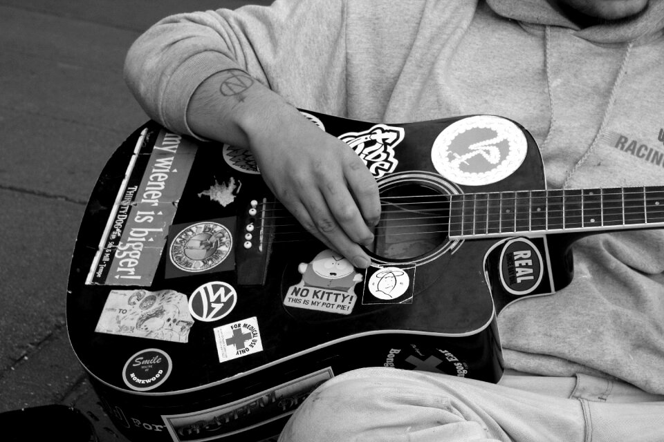 Musician strum strumming