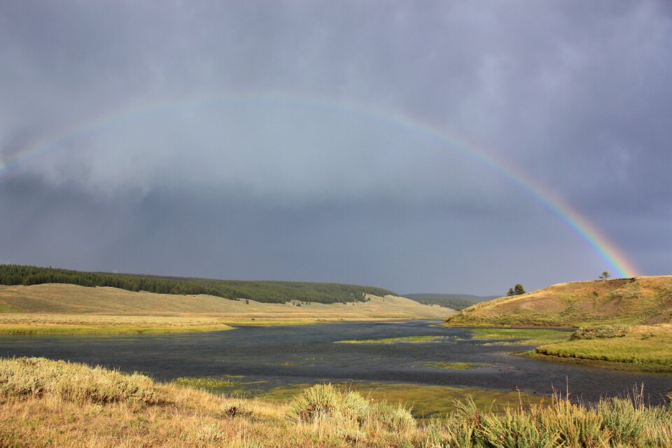 Rainbow sky yellowstone