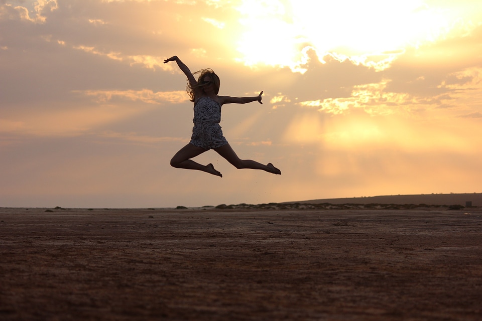 In the evening dance jump