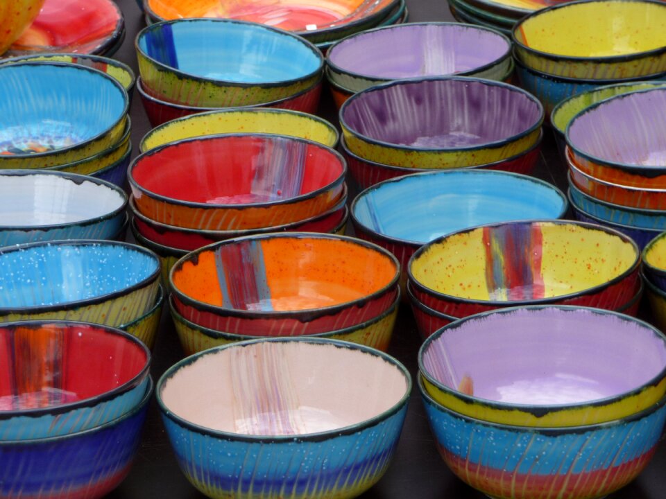 Pottery ceramic bowls