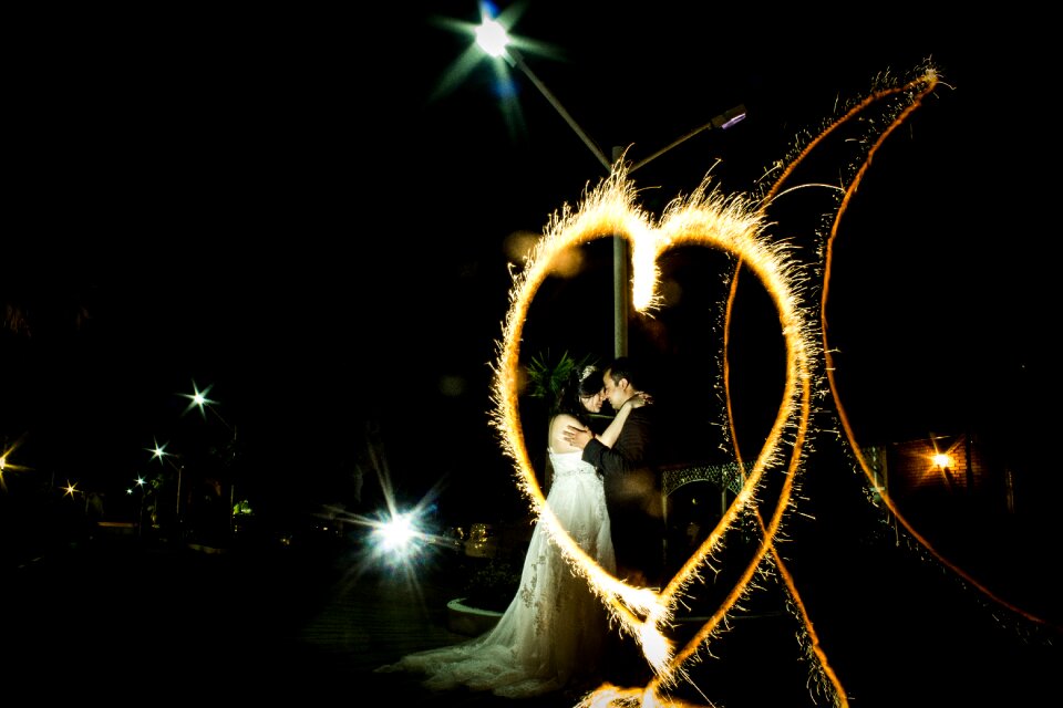 Painting with the light grooms rings