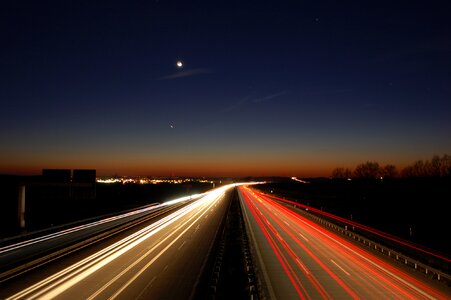 Traffic fast dusk photo