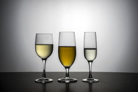 Glass of wine crystal beer