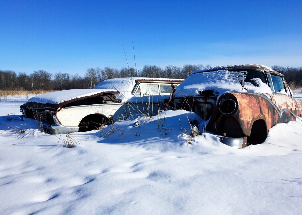 Abandoned rust snow