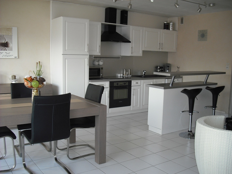 Interior furniture table kitchen