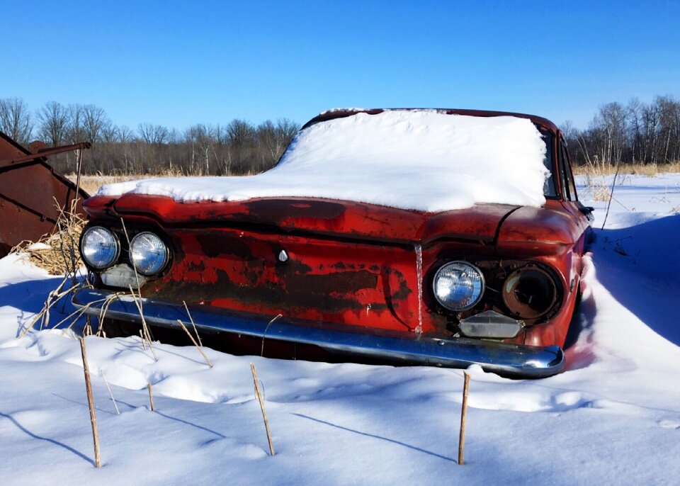 Abandoned rust snow