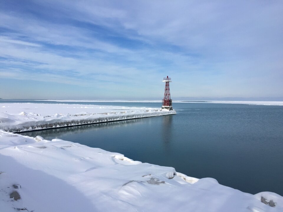 Outdoor ice lighthouse