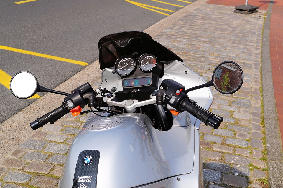 Two wheeled vehicle modern silver