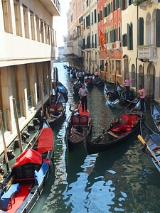 Gondolas italy water photo