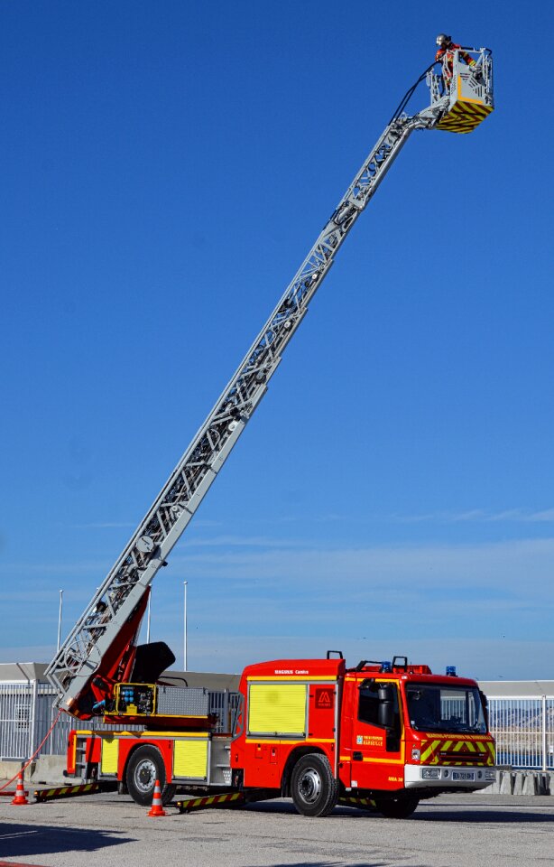 Firefighter truck truck crane