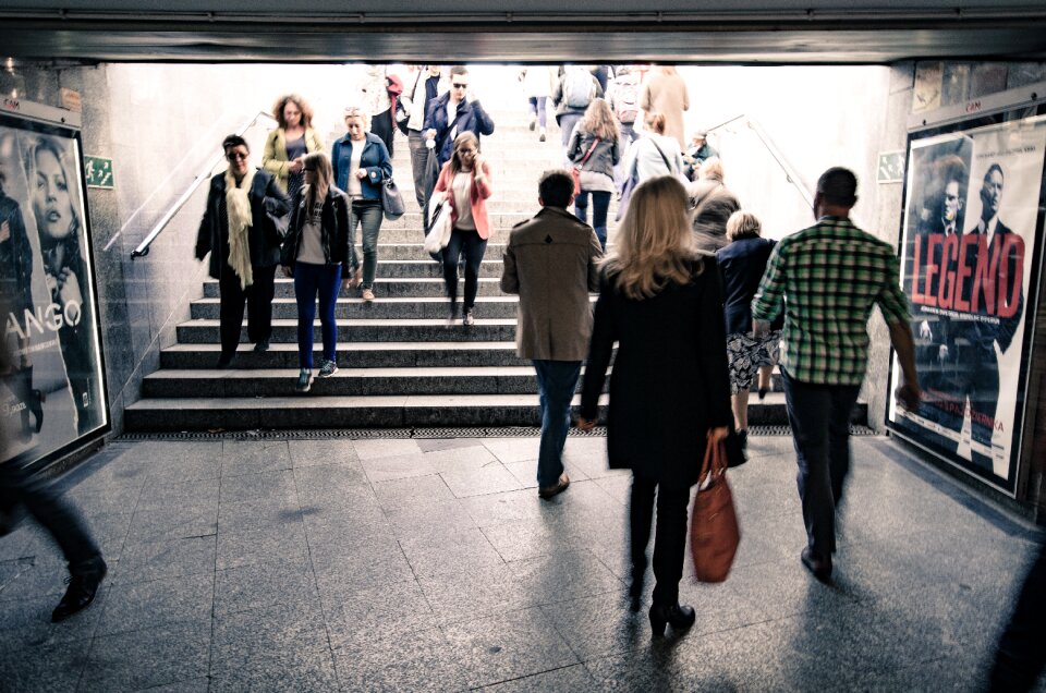 City group walking