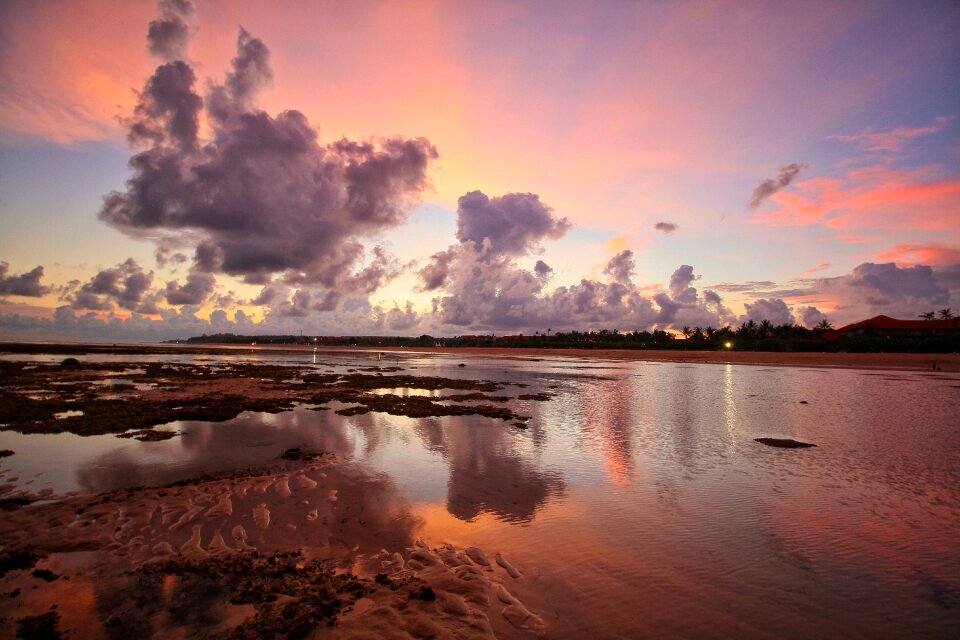 Reflection dusk landscape