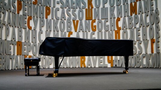 Grand piano scene museum photo
