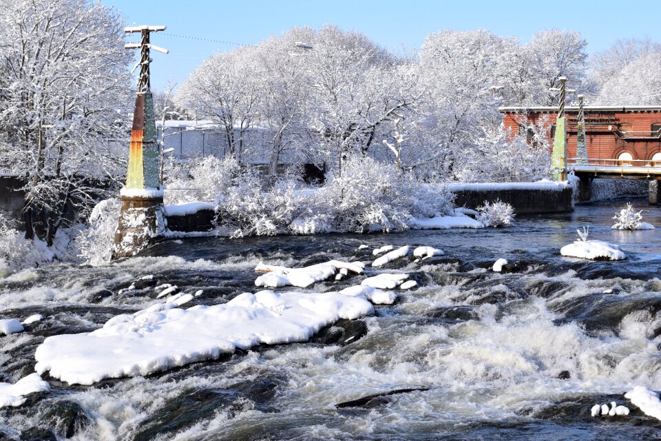 Snow nature mill town