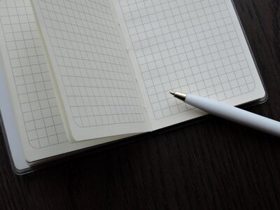 Blank notebook pen photo